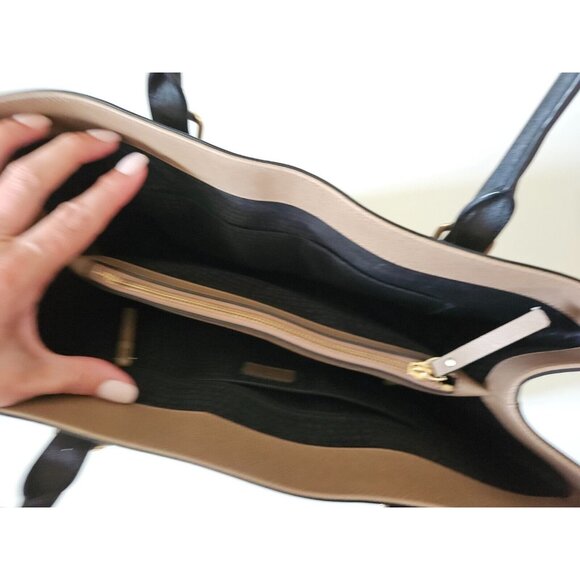 Kate Spade New York Cove Street Color Block Airel Tote Dune/Black - Picture 9 of 13